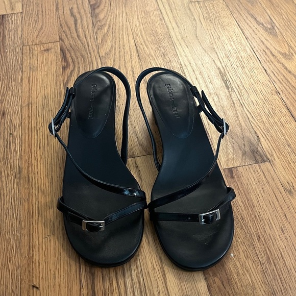 PALOMA WOOL Mara Sandal Minimal Black Strappy w Silver Buckle EUC - Picture 4 of 6